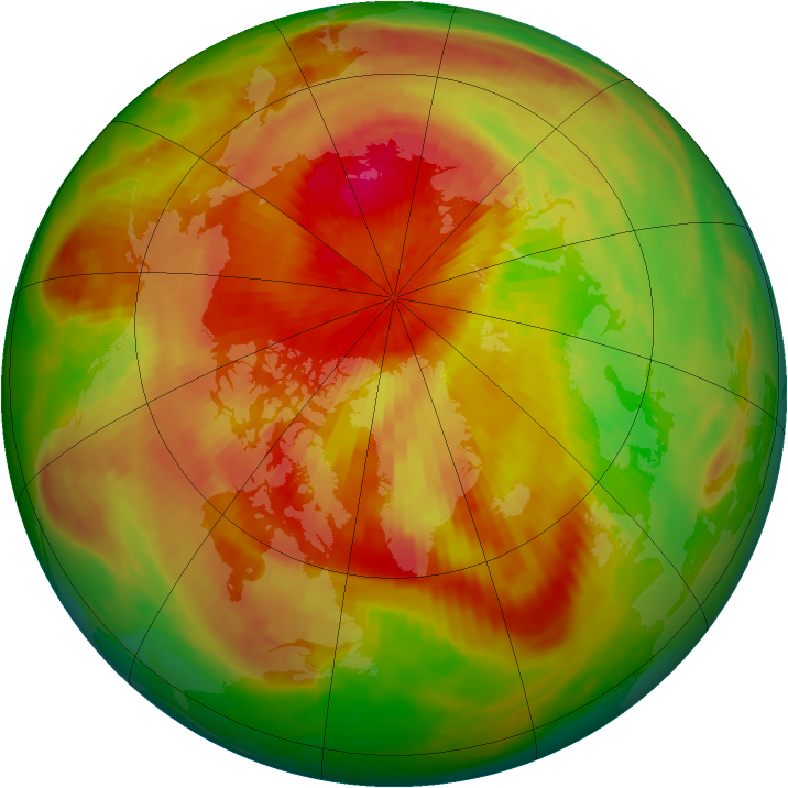Arctic ozone map for 11 April 1991